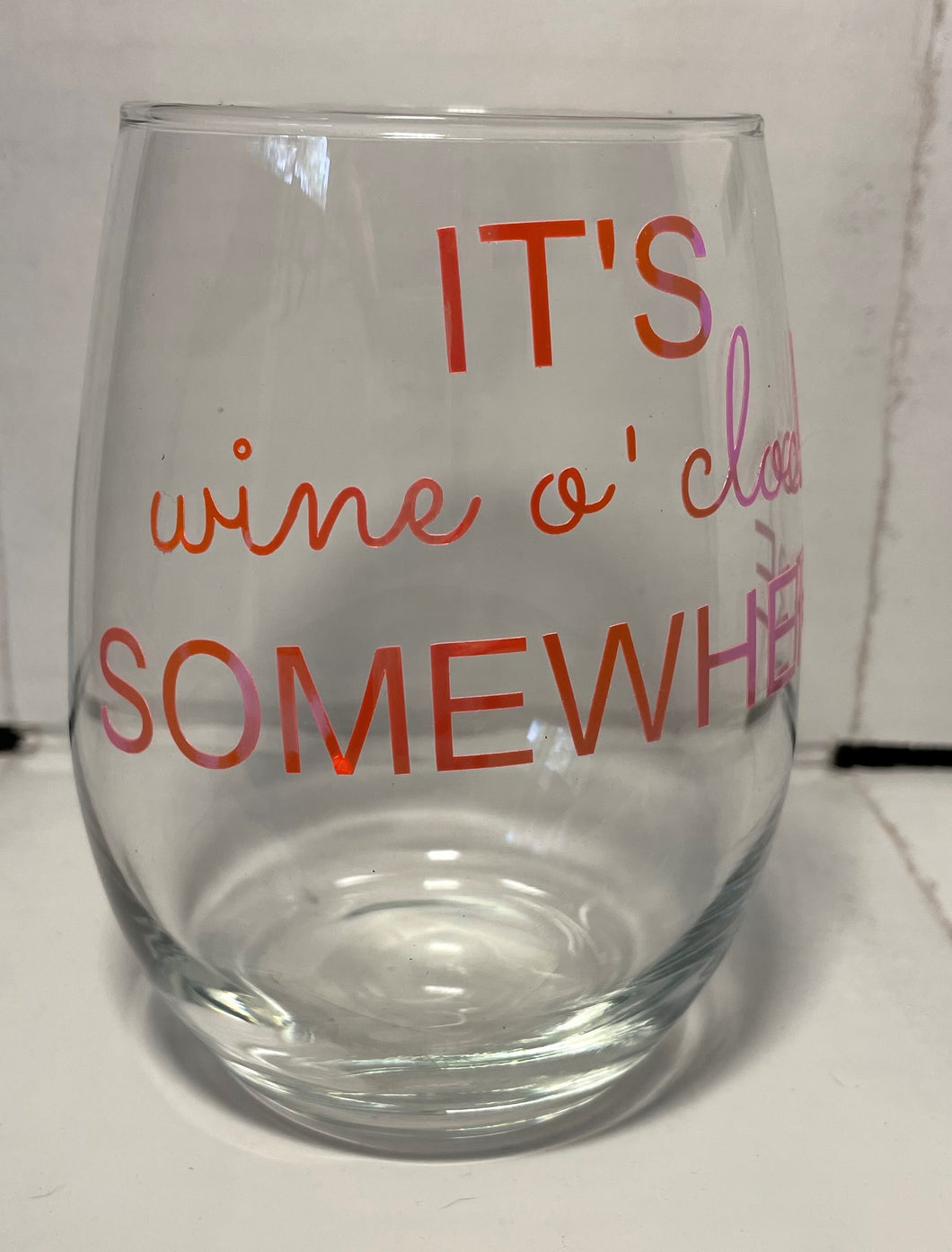 Wine O'clock Wine Glass
