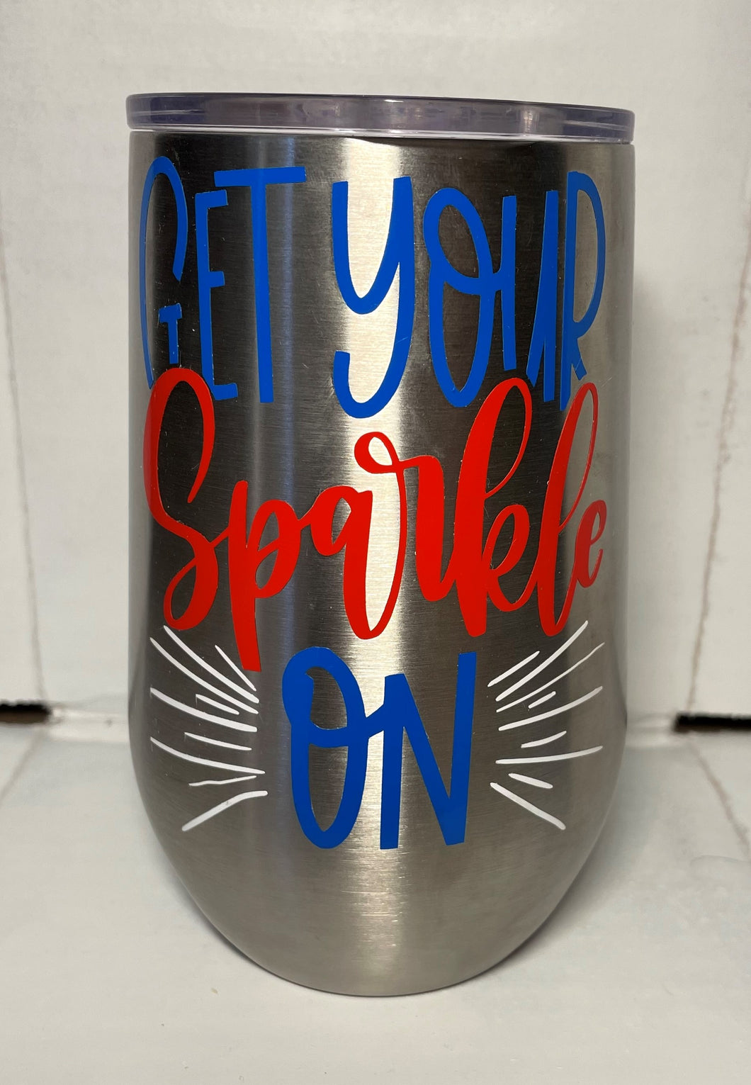 4th of July Wine Tumbler
